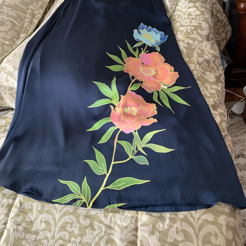 Banana Republic MIDI Navy blue Polyester skirt Size 14
